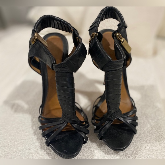 L.A.M.B. Zada Black Strappy Heels - Size 8.5 - Picture 2 of 5
